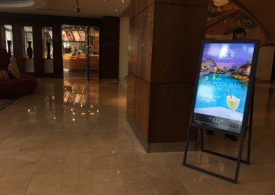 The Devis Hotel Digital Signage STAND Welcome Board