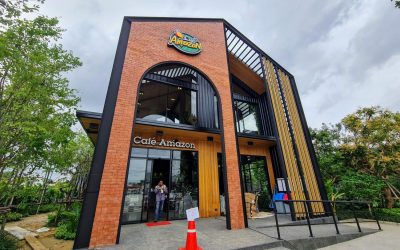 คาเฟ่อเมซอน สาขา ปตท. พระราม 5 ขาเข้า ติดตั้งจอ ระบบคิว กับ dSiGNAGE QSign App ที่ใช้งานง่ายที่สุด