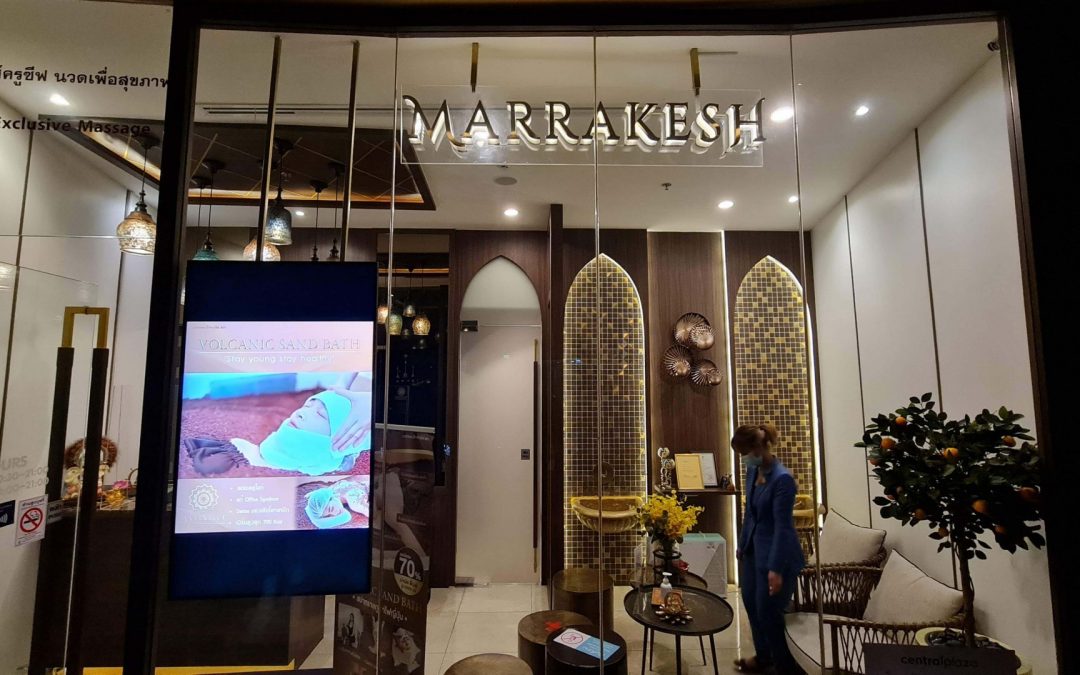 Marrakesh ร้านนวดเพื่อสุขภาพ สาขาเซนทรัลพระราม 3 เปลี่ยนบรรยากาศหน้าร้านให้ดึงดูดง่ายด้วย Digital Signage